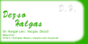 dezso halgas business card